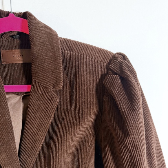 Blank NYC Puff Sleeve Corduroy Blazer Brown Jacket Size M EUC - Picture 5 of 7